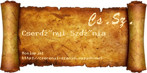 Cserényi Szénia névjegykártya